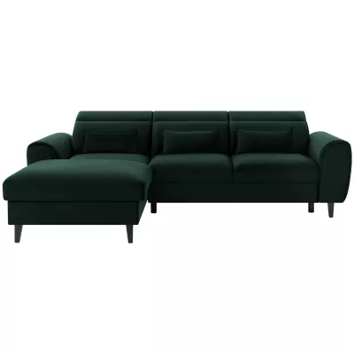 Elegantes Ecksofa SUNNIVA – dunkelgrün, linke Ecke
