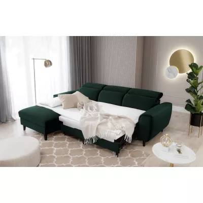 Elegantes Ecksofa SUNNIVA – dunkelgrün, linke Ecke