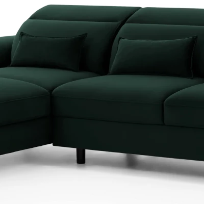 Elegantes Ecksofa SUNNIVA – dunkelgrün, linke Ecke
