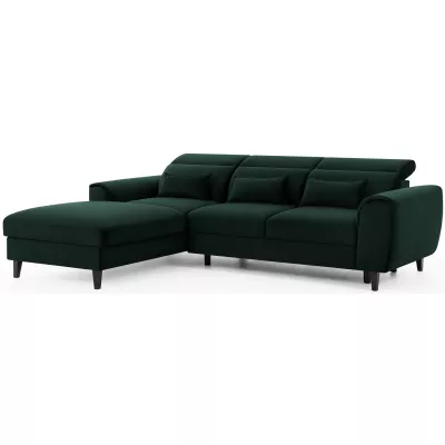Elegantes Ecksofa SUNNIVA – dunkelgrün, linke Ecke