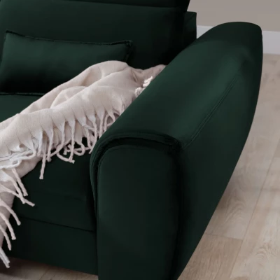 Elegantes Ecksofa SUNNIVA – dunkelgrün, linke Ecke