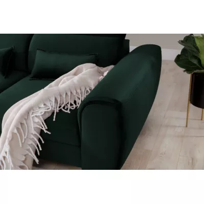 Elegantes Ecksofa SUNNIVA – dunkelgrün, linke Ecke