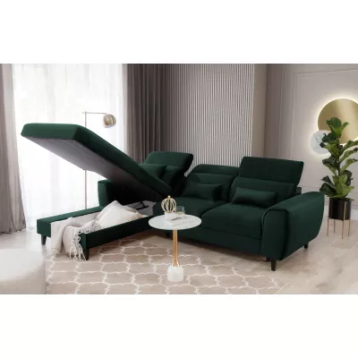 Elegantes Ecksofa SUNNIVA – dunkelgrün, linke Ecke