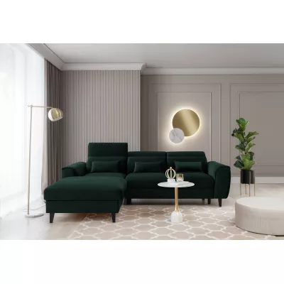 Elegantes Ecksofa SUNNIVA – dunkelgrün, linke Ecke