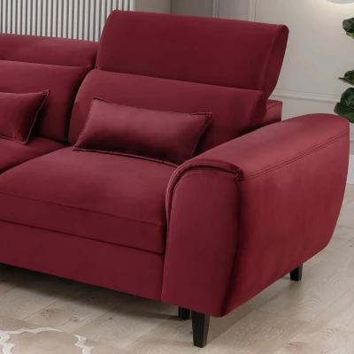 Elegantes Ecksofa SUNNIVA – rot, linke Ecke