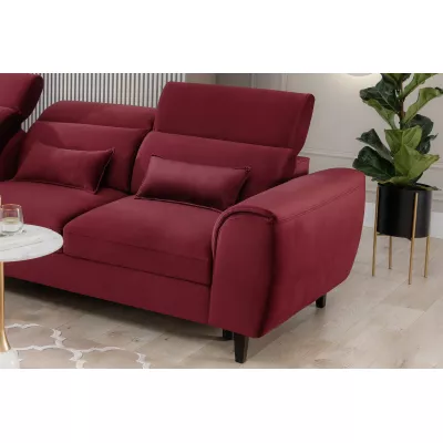 Elegantes Ecksofa SUNNIVA – rot, linke Ecke