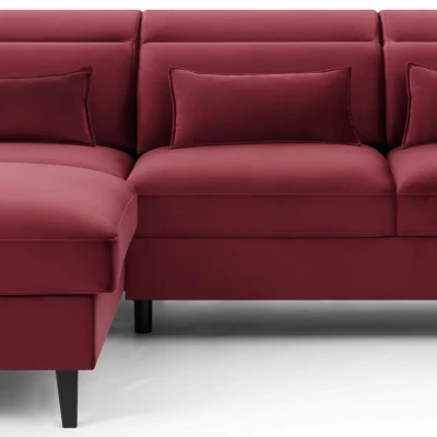 Elegantes Ecksofa SUNNIVA – rot, linke Ecke