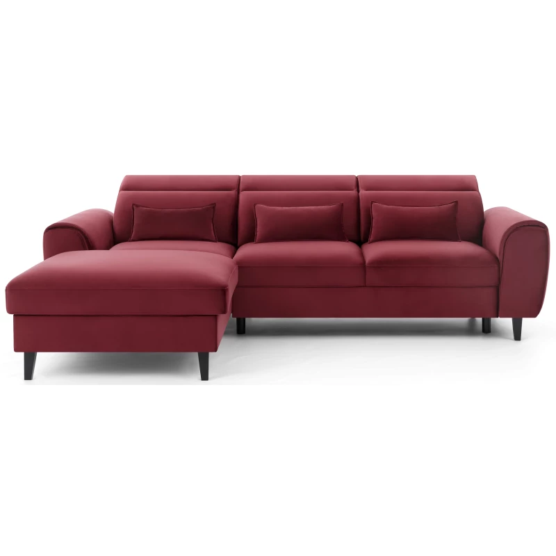 Elegantes Ecksofa SUNNIVA – rot, linke Ecke