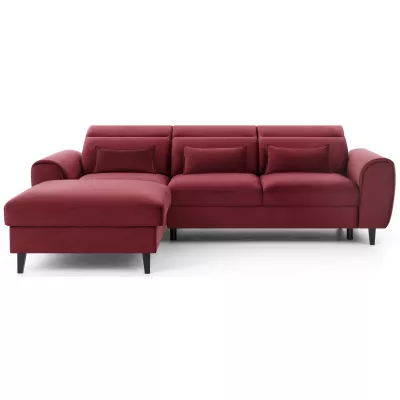 Elegantes Ecksofa SUNNIVA – rot, linke Ecke