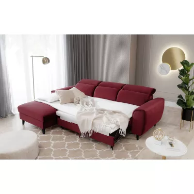 Elegantes Ecksofa SUNNIVA – rot, linke Ecke