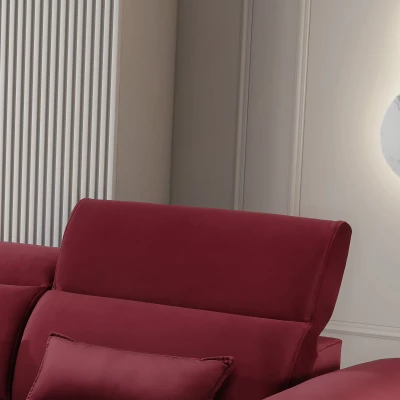 Elegantes Ecksofa SUNNIVA – rot, linke Ecke