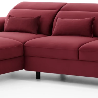 Elegantes Ecksofa SUNNIVA – rot, linke Ecke