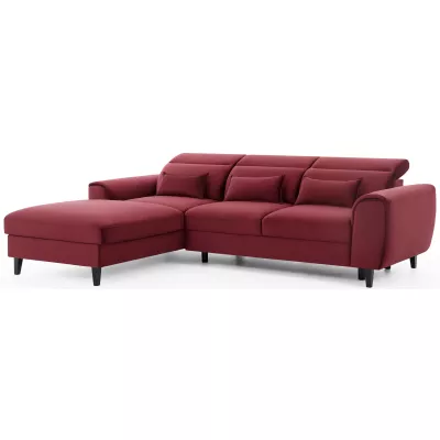 Elegantes Ecksofa SUNNIVA – rot, linke Ecke