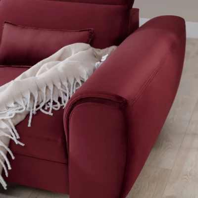 Elegantes Ecksofa SUNNIVA – rot, linke Ecke