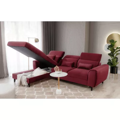 Elegantes Ecksofa SUNNIVA – rot, linke Ecke