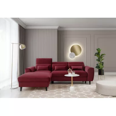 Elegantes Ecksofa SUNNIVA – rot, linke Ecke