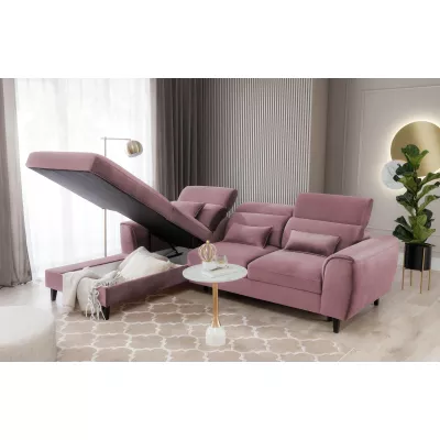 Elegantes Ecksofa SUNNIVA - rosa, linke Ecke