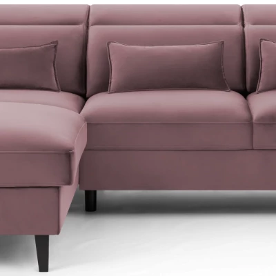 Elegantes Ecksofa SUNNIVA - rosa, linke Ecke