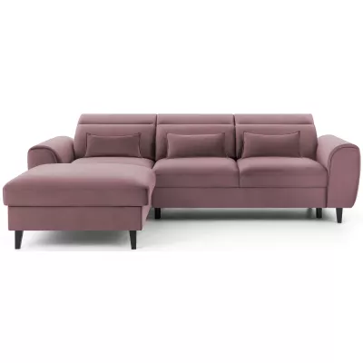 Elegantes Ecksofa SUNNIVA - rosa, linke Ecke