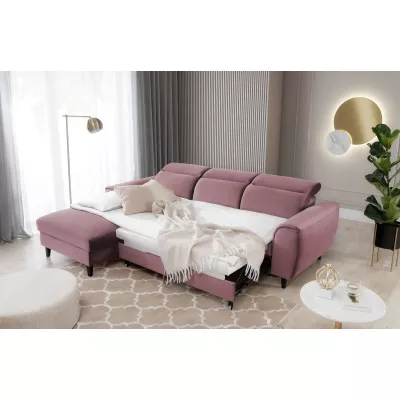 Elegantes Ecksofa SUNNIVA - rosa, linke Ecke