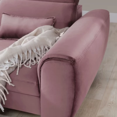 Elegantes Ecksofa SUNNIVA - rosa, linke Ecke