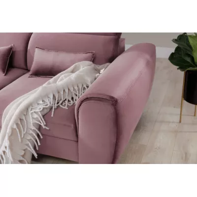 Elegantes Ecksofa SUNNIVA - rosa, linke Ecke