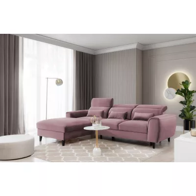 Elegantes Ecksofa SUNNIVA - rosa, linke Ecke
