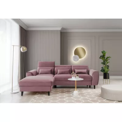 Elegantes Ecksofa SUNNIVA - rosa, linke Ecke