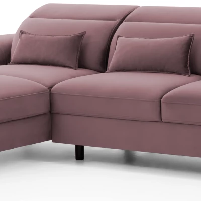 Elegantes Ecksofa SUNNIVA - rosa, linke Ecke