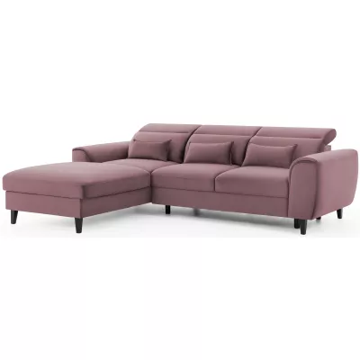 Elegantes Ecksofa SUNNIVA - rosa, linke Ecke