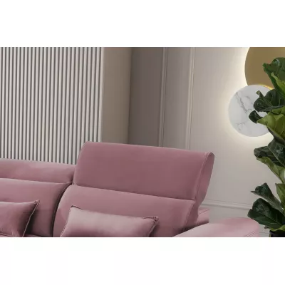 Elegantes Ecksofa SUNNIVA - rosa, linke Ecke