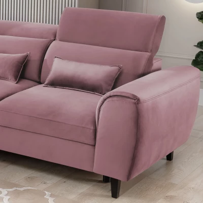 Elegantes Ecksofa SUNNIVA - rosa, linke Ecke