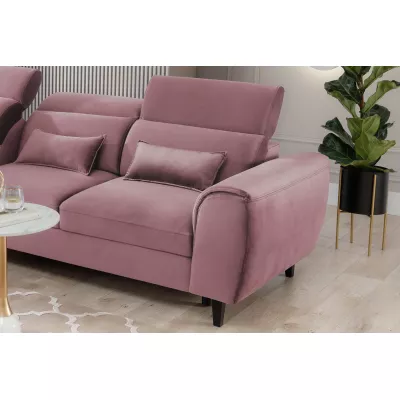Elegantes Ecksofa SUNNIVA - rosa, linke Ecke