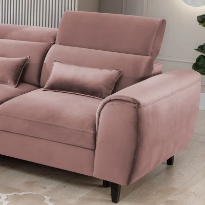 Elegantes Ecksofa SUNNIVA – hellrosa, linke Ecke