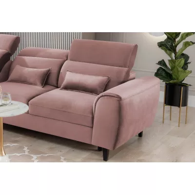 Elegantes Ecksofa SUNNIVA – hellrosa, linke Ecke