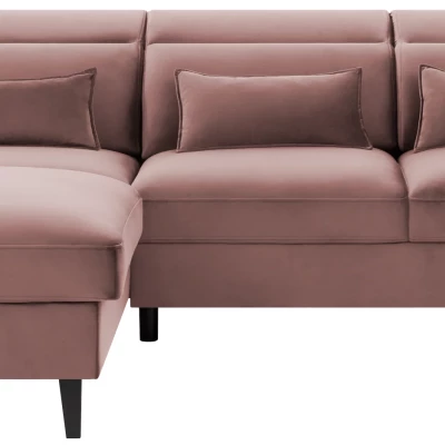 Elegantes Ecksofa SUNNIVA – hellrosa, linke Ecke
