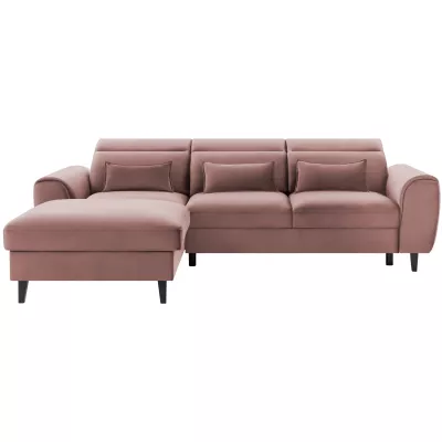Elegantes Ecksofa SUNNIVA – hellrosa, linke Ecke