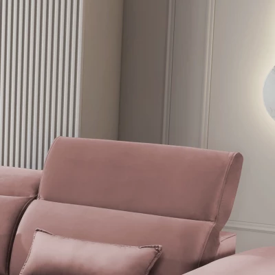 Elegantes Ecksofa SUNNIVA – hellrosa, linke Ecke