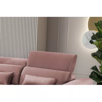 Elegantes Ecksofa SUNNIVA – hellrosa, linke Ecke