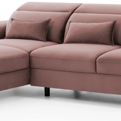 Elegantes Ecksofa SUNNIVA – hellrosa, linke Ecke