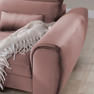 Elegantes Ecksofa SUNNIVA – hellrosa, linke Ecke