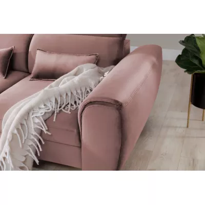 Elegantes Ecksofa SUNNIVA – hellrosa, linke Ecke