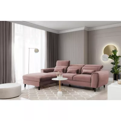 Elegantes Ecksofa SUNNIVA – hellrosa, linke Ecke