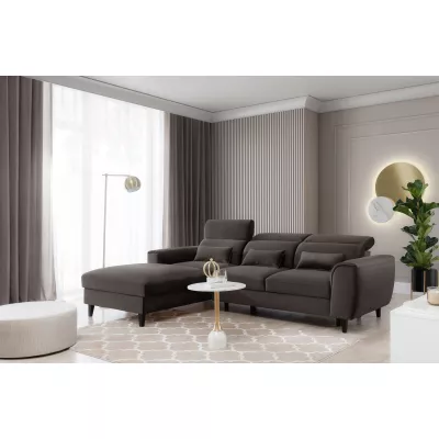 Elegantes Ecksofa SUNNIVA – braun, linke Ecke