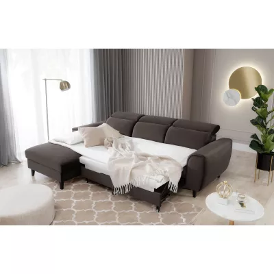 Elegantes Ecksofa SUNNIVA – braun, linke Ecke