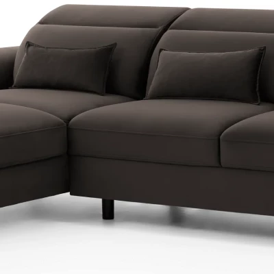 Elegantes Ecksofa SUNNIVA – braun, linke Ecke