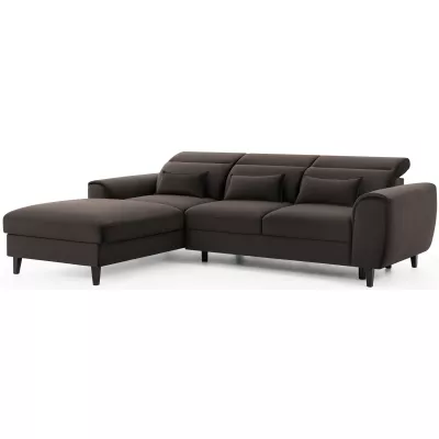 Elegantes Ecksofa SUNNIVA – braun, linke Ecke