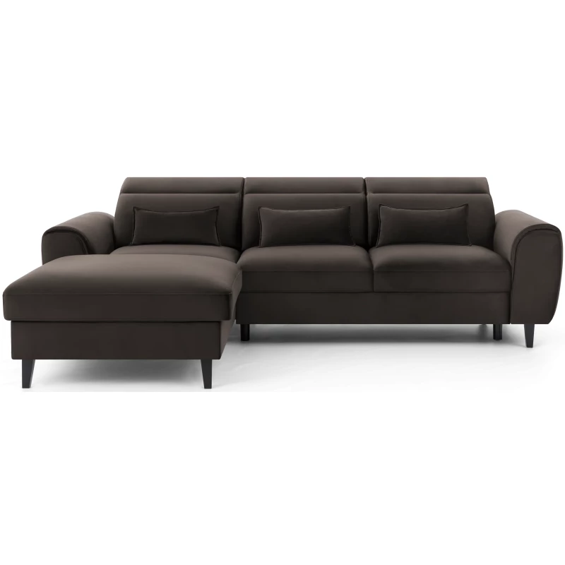 Elegantes Ecksofa SUNNIVA – braun, linke Ecke