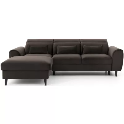 Elegantes Ecksofa SUNNIVA – braun, linke Ecke