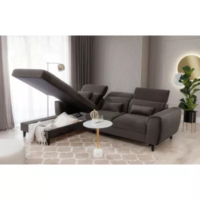 Elegantes Ecksofa SUNNIVA – braun, linke Ecke